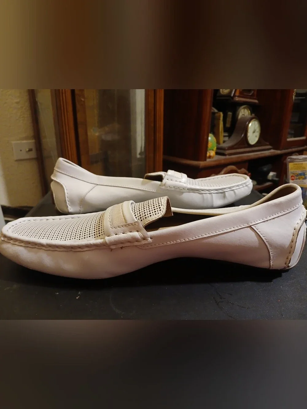 Men's White Calvin Klein Slip-On Loafers Sz 13